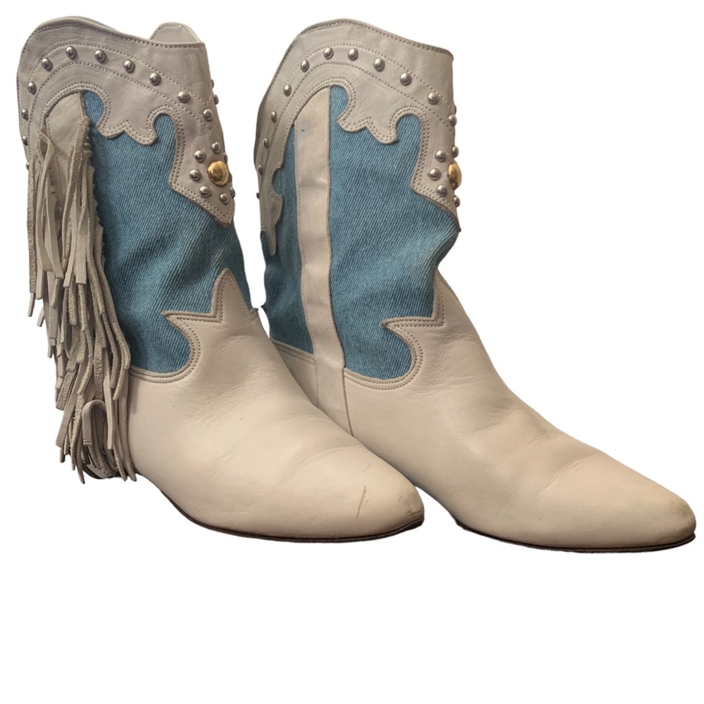 Vintage studded Leather Cowboy boots
